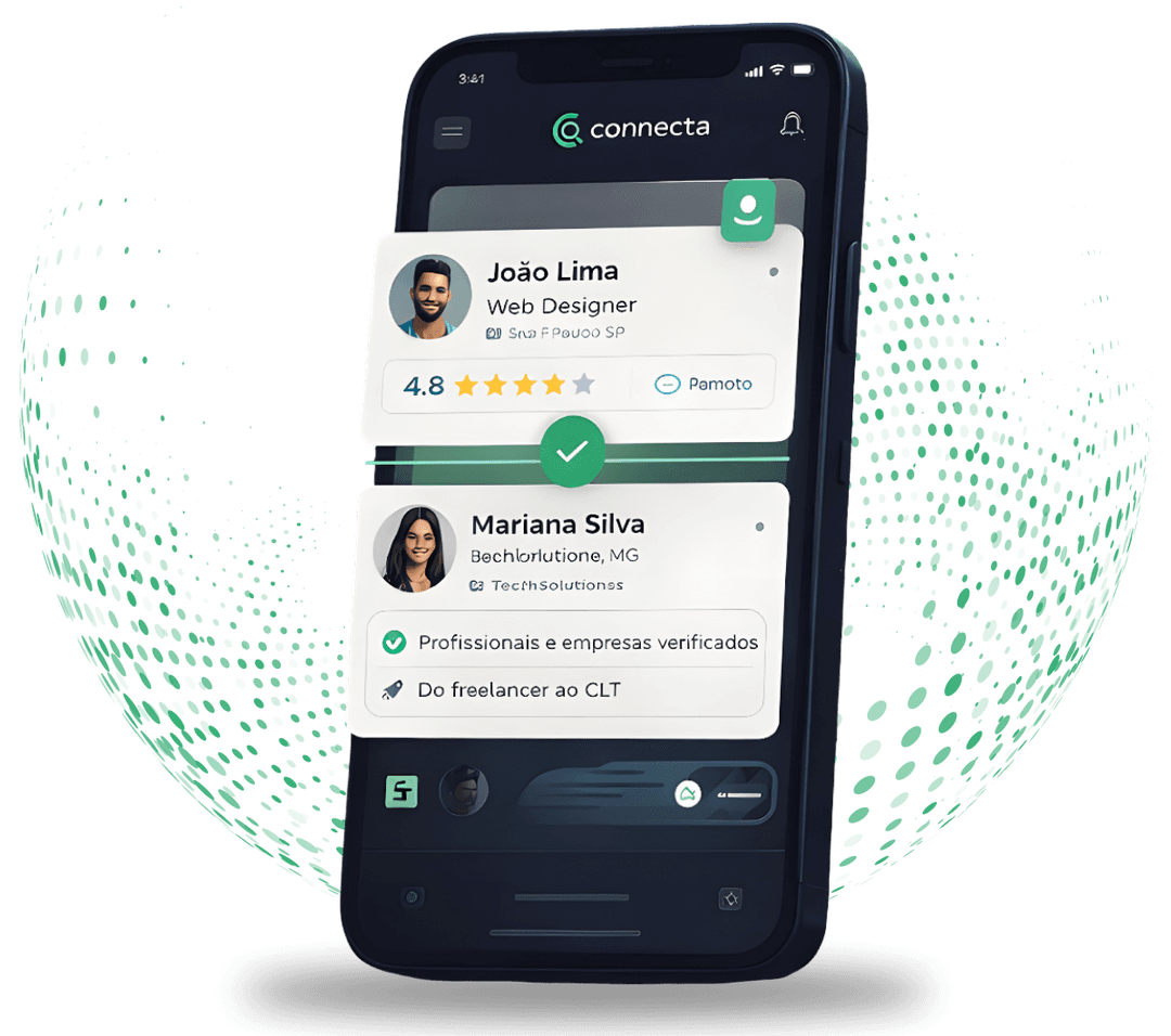 Pessoas conectadas através da plataforma Connecta